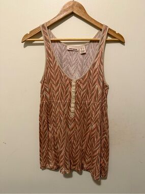 DKNY Pink and Cream Leaf-Print Tank Top